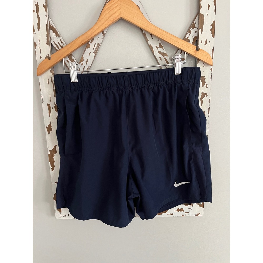Nike Challenger 5" Brief-Lined Athletic Running  Shorts Navy Sz Small Navy Blue